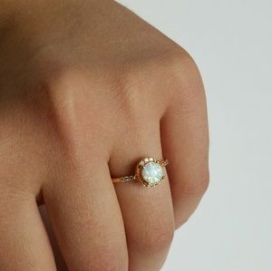 Gold Plated Opal Ring
